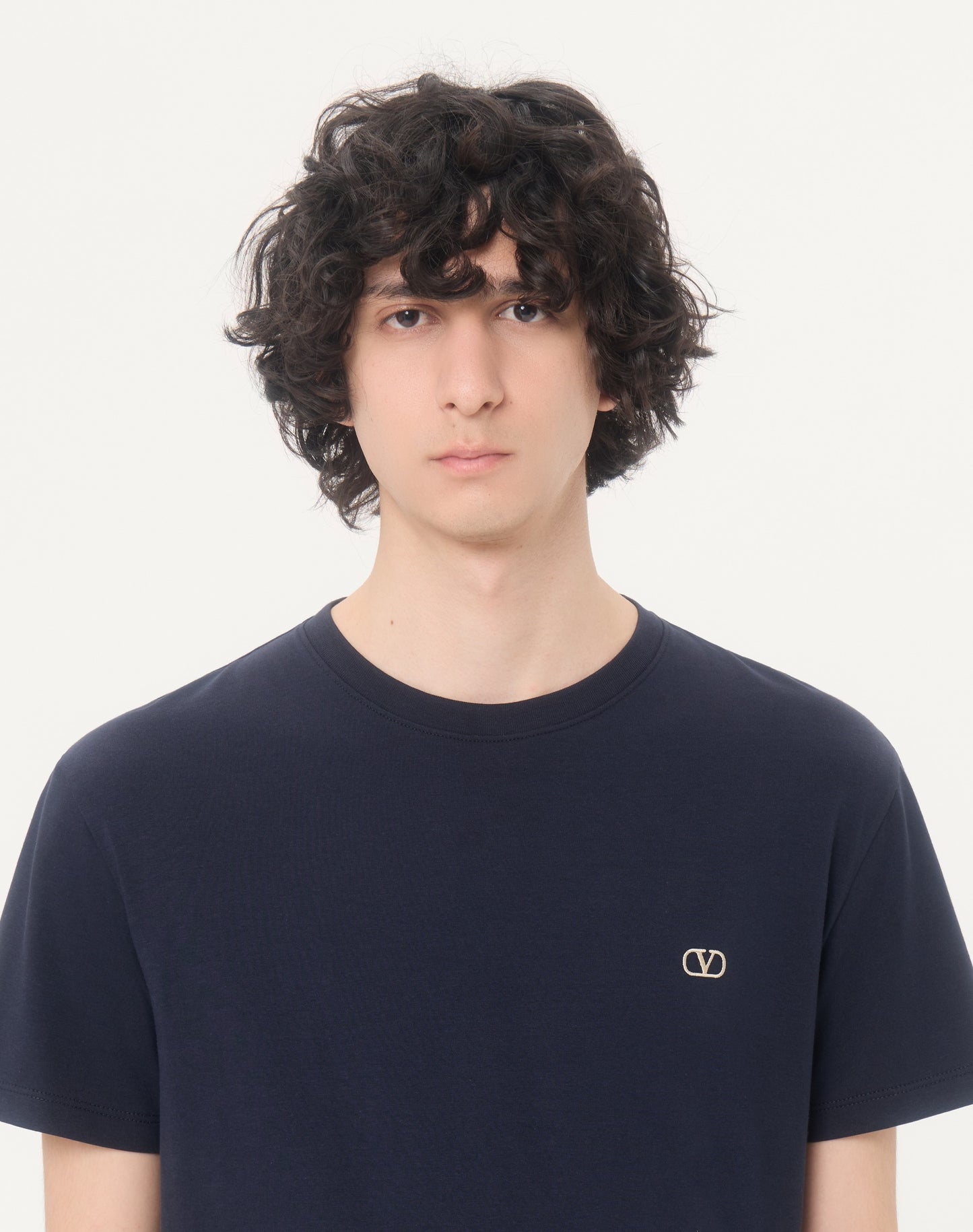 Valentino Cotton T-shirt With Vlogo Embroidery