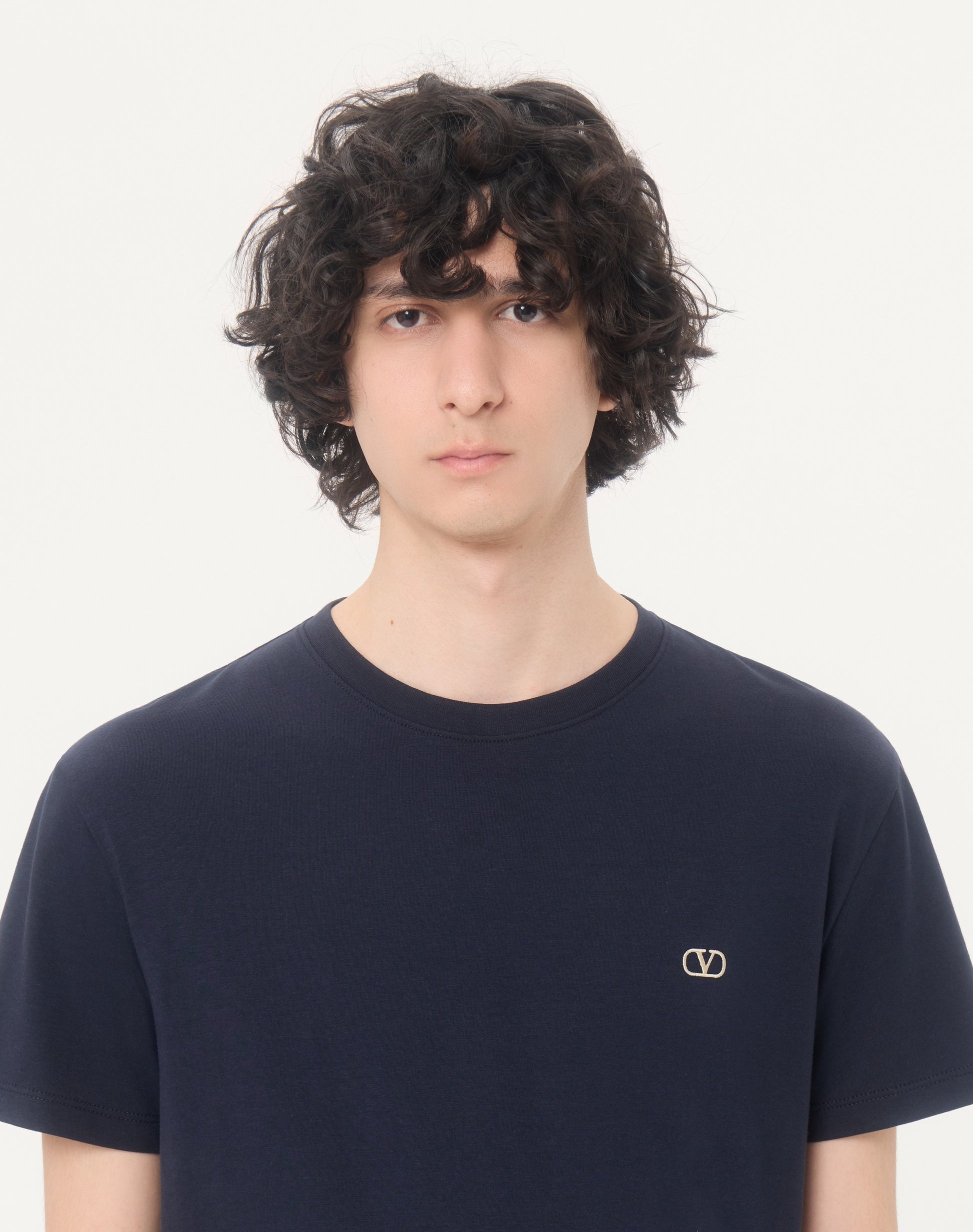 Valentino Cotton T-shirt With Vlogo Embroidery