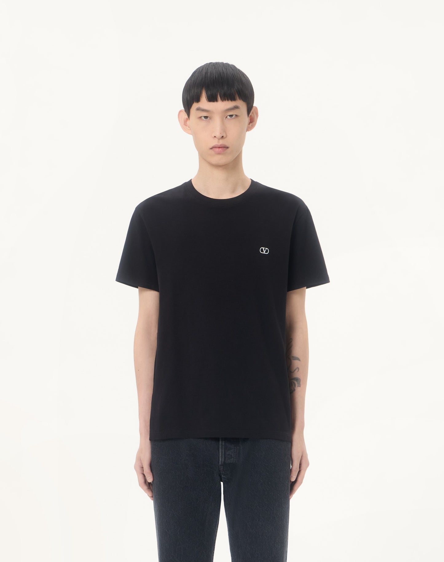 Valentino Cotton T-shirt With Vlogo Embroidery