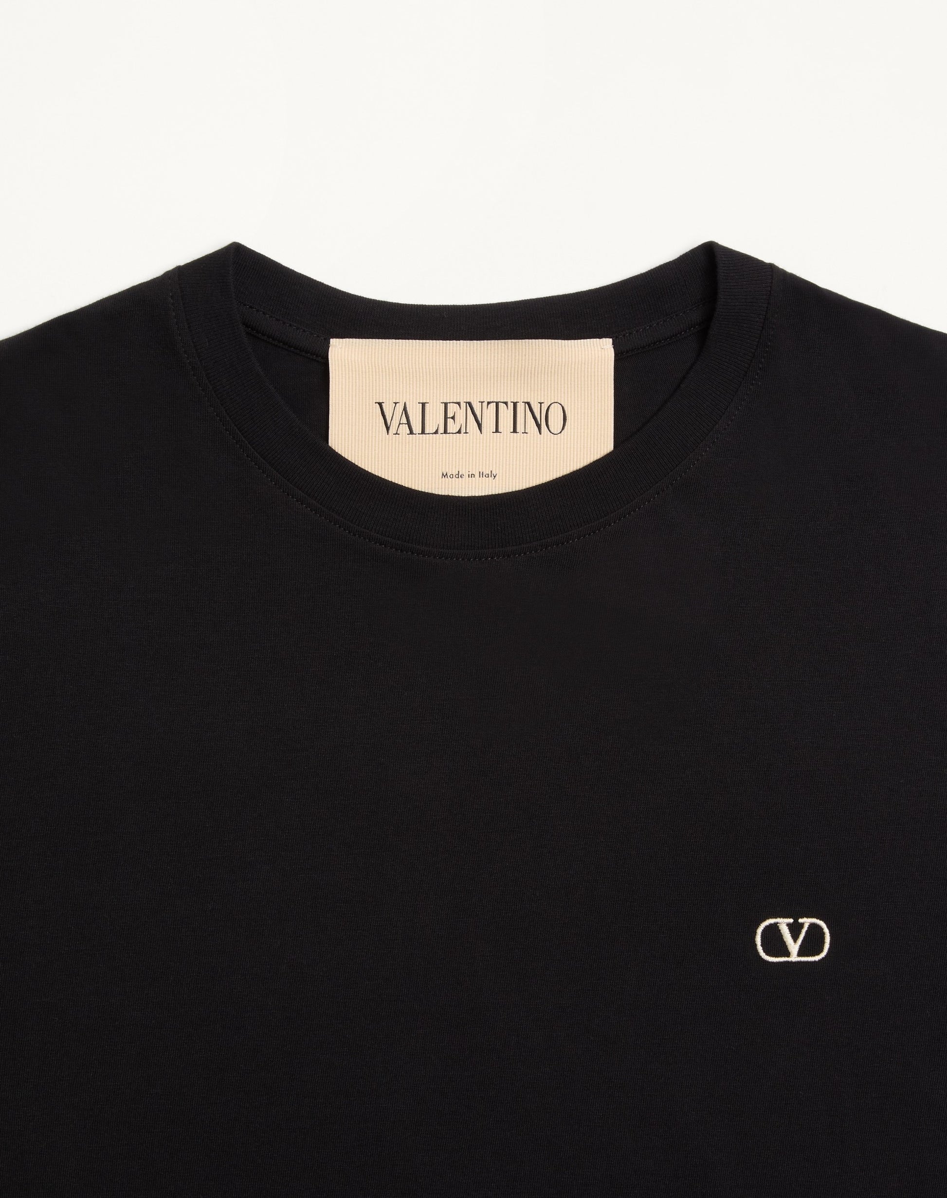 Valentino Cotton T-shirt With Vlogo Embroidery