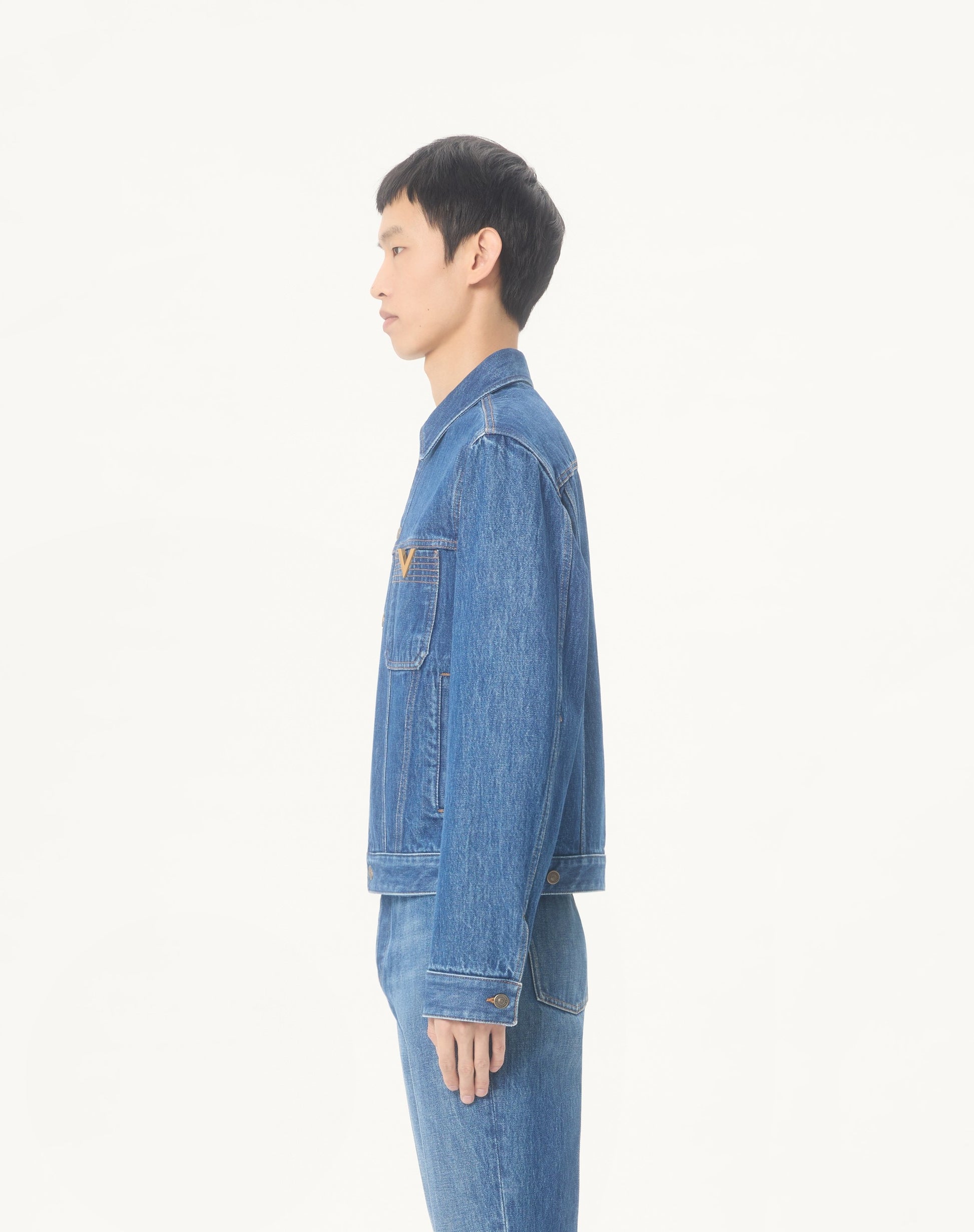 Valentino Denim Jacket With Vgold