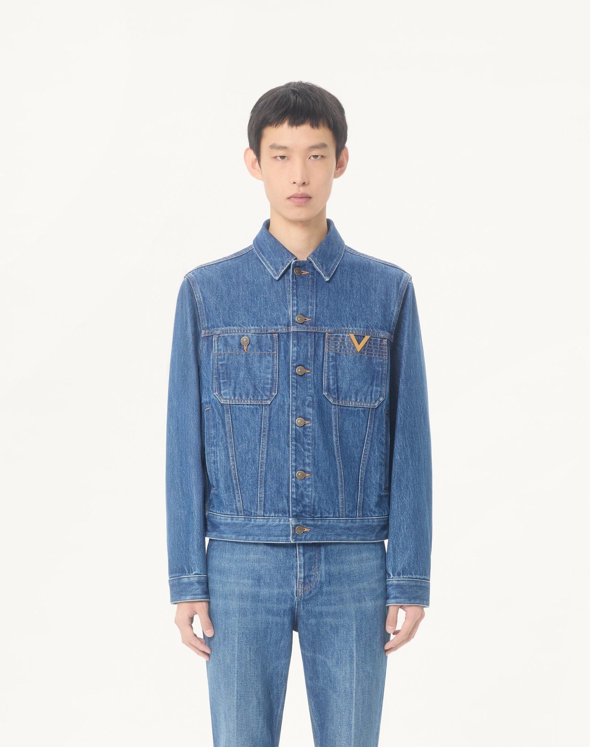 Valentino Denim Jacket With Vgold