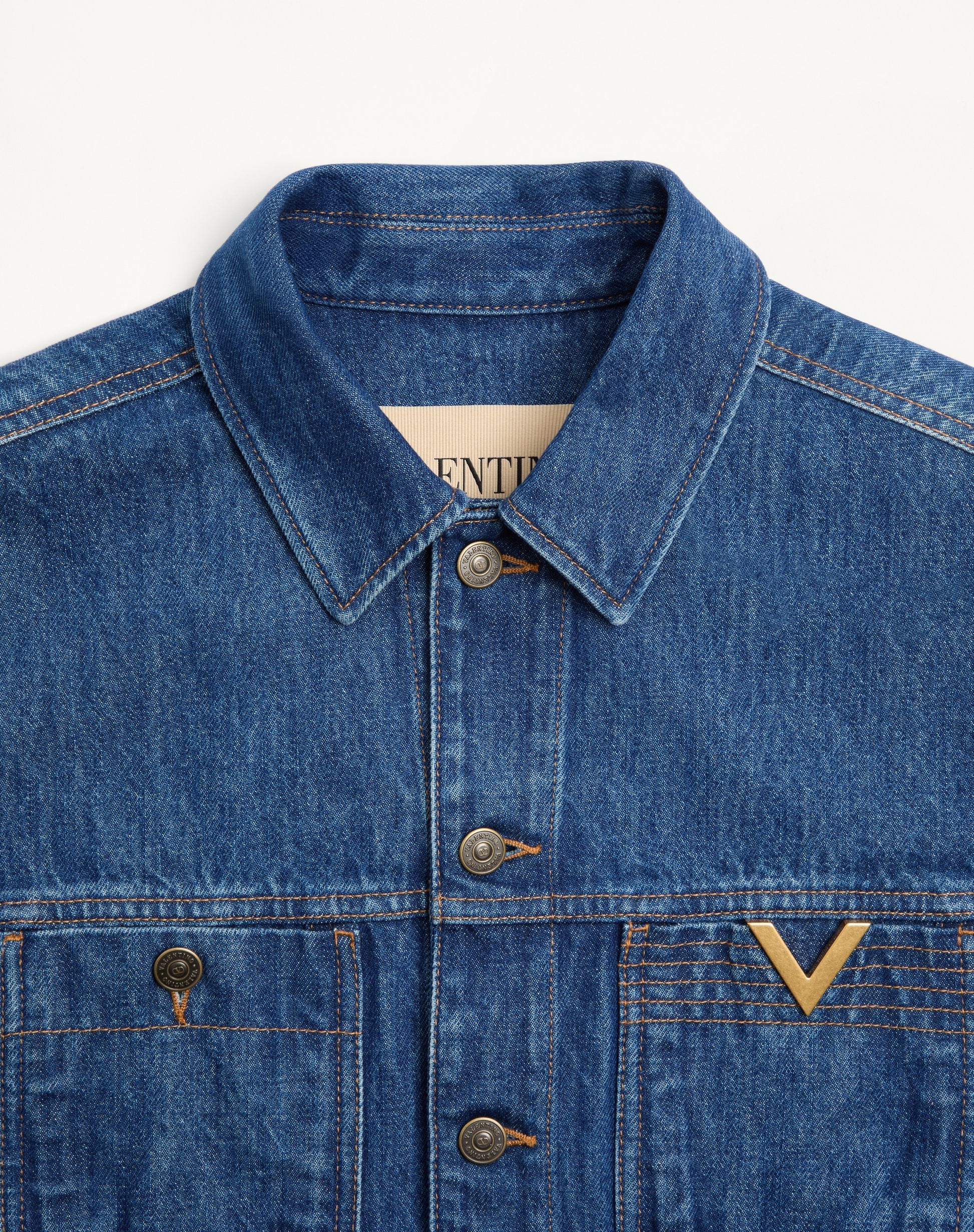 Valentino Denim Jacket With Vgold