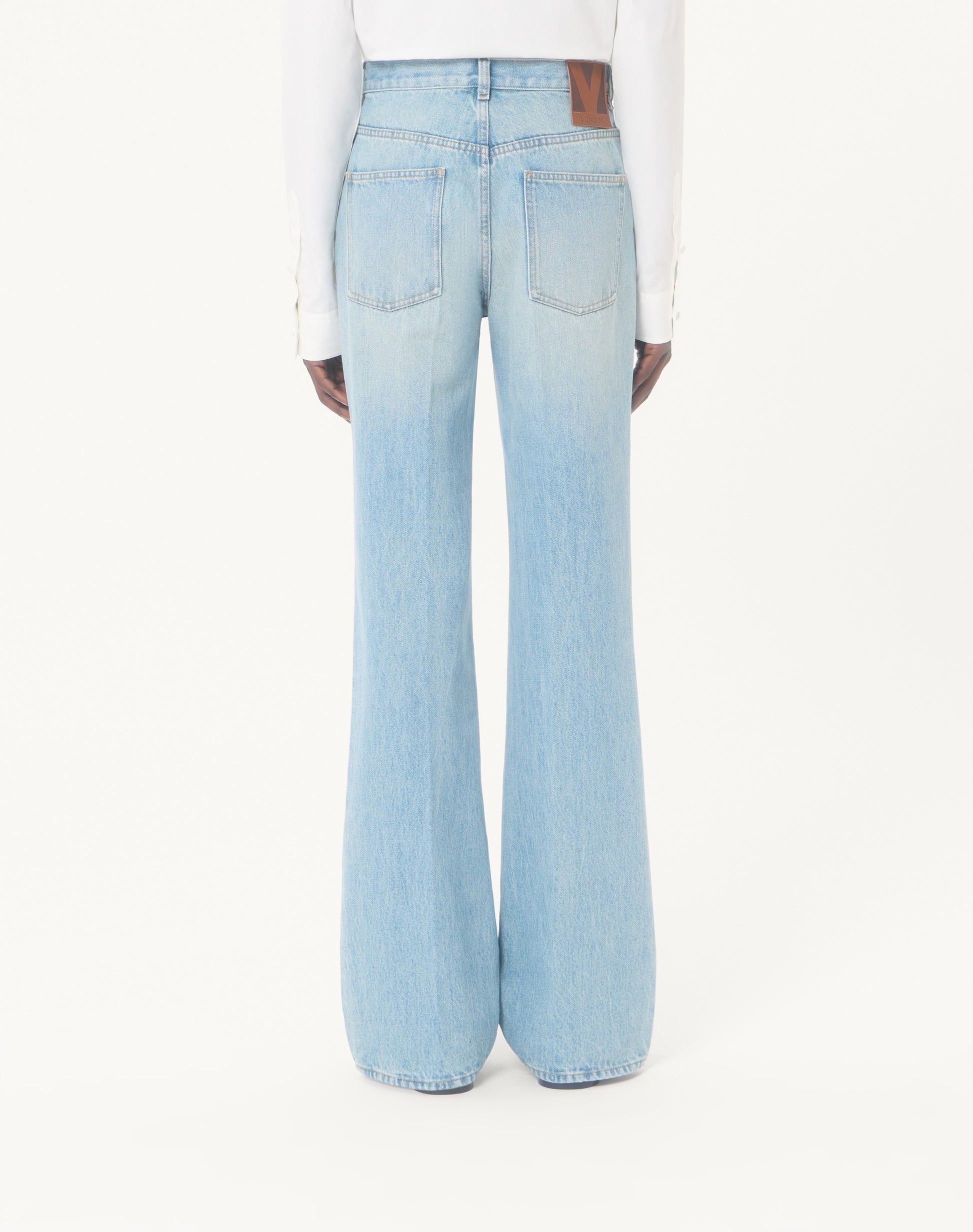 Valentino Denim Trousers With Gold Buttons