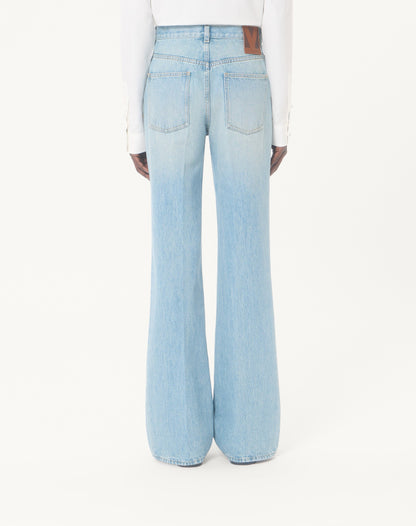 Valentino Denim Trousers With Gold Buttons