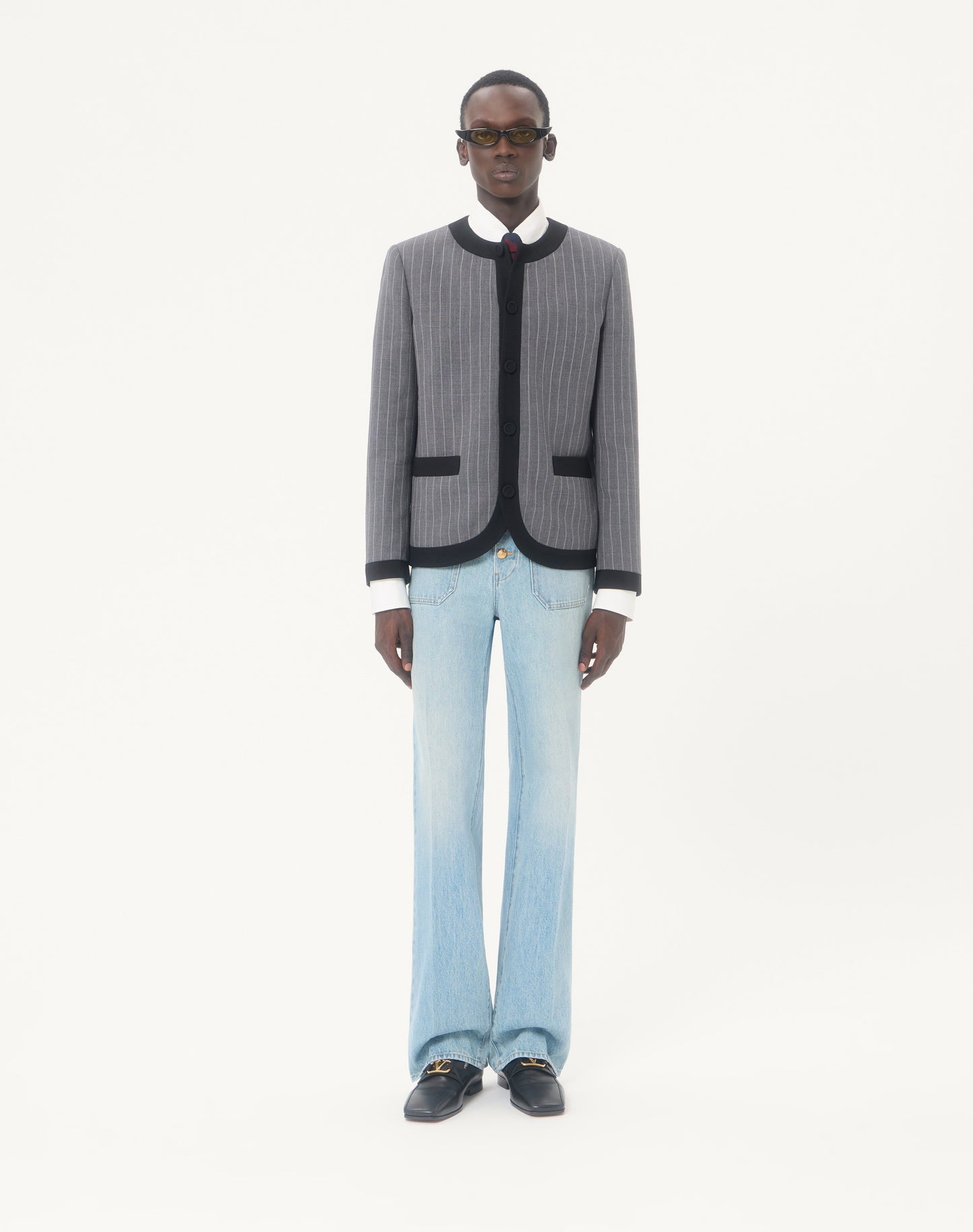 Valentino Denim Trousers With Gold Buttons
