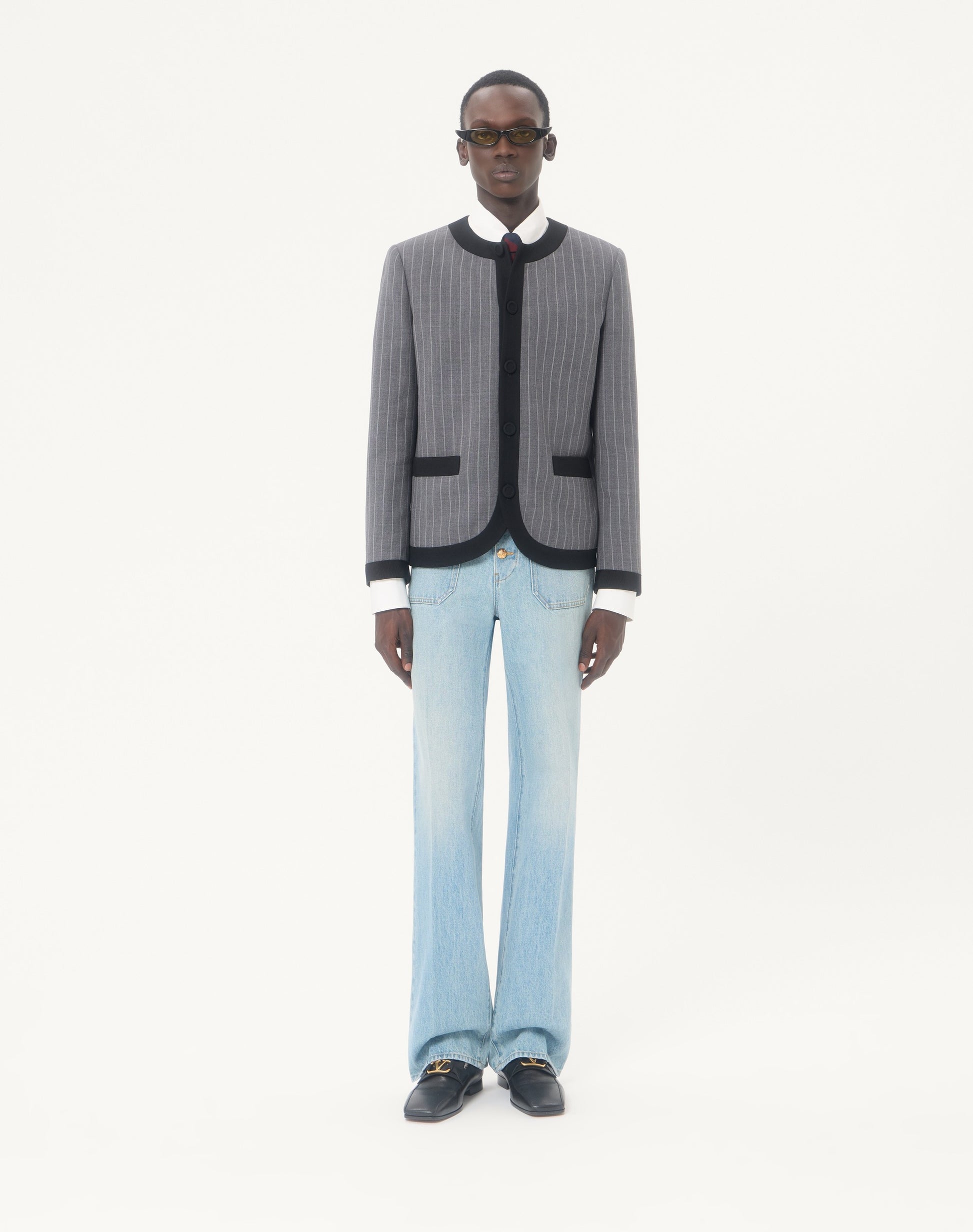 Valentino Denim Trousers With Gold Buttons