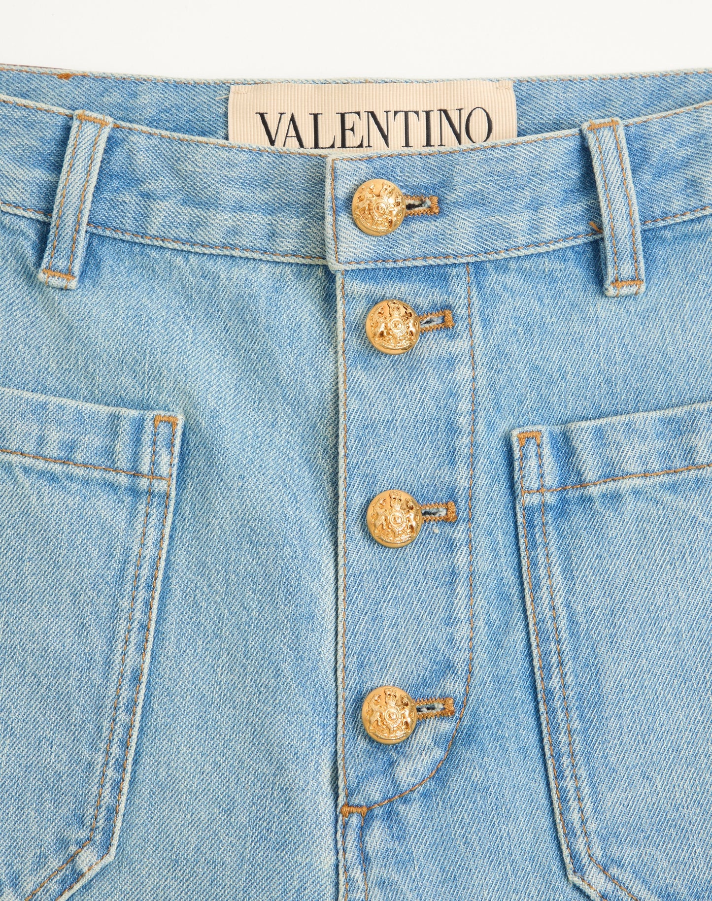 Valentino Denim Trousers With Gold Buttons