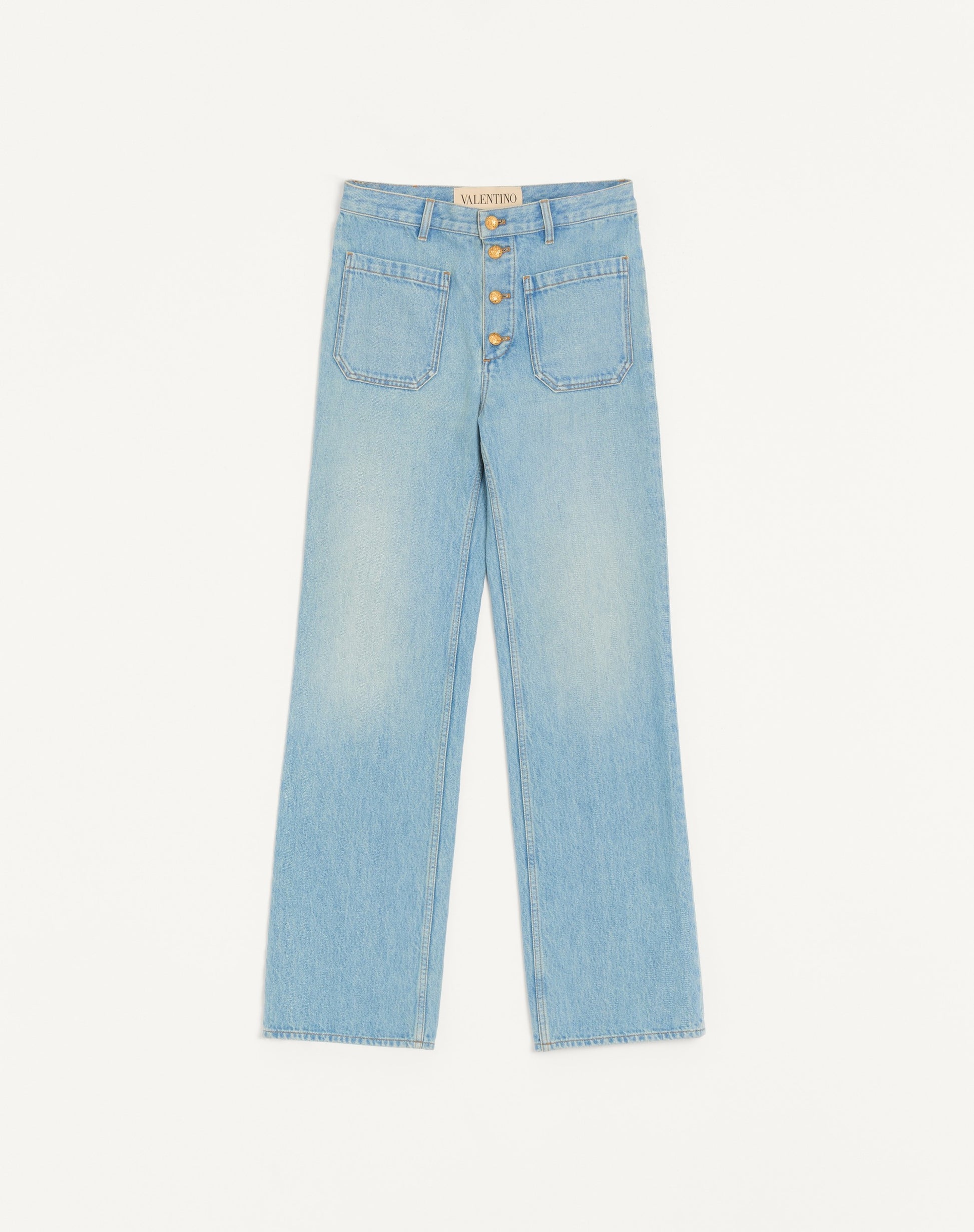 Valentino Denim Trousers With Gold Buttons