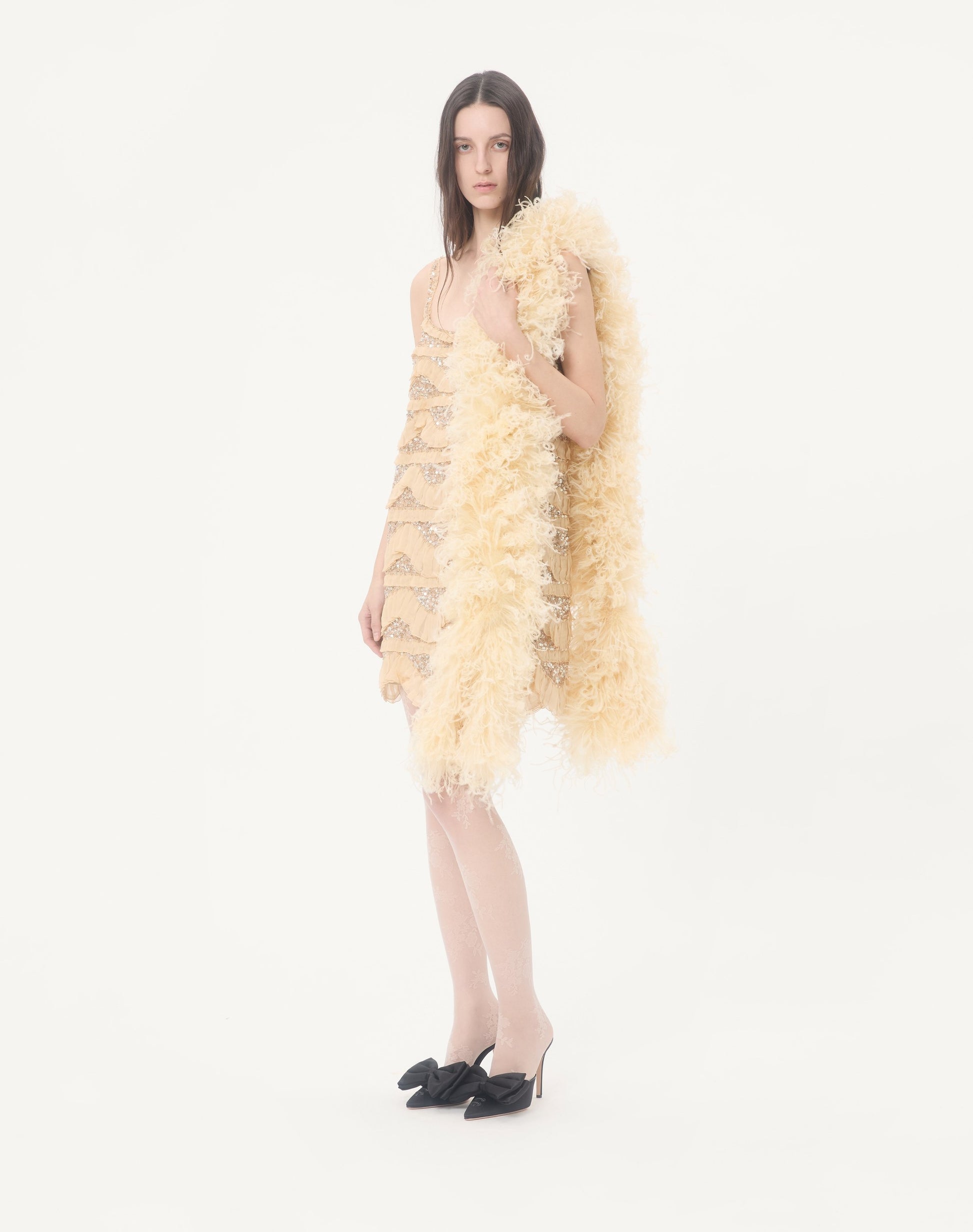 Valentino Feathers Scarf With Ostrich And Turkey Feathers