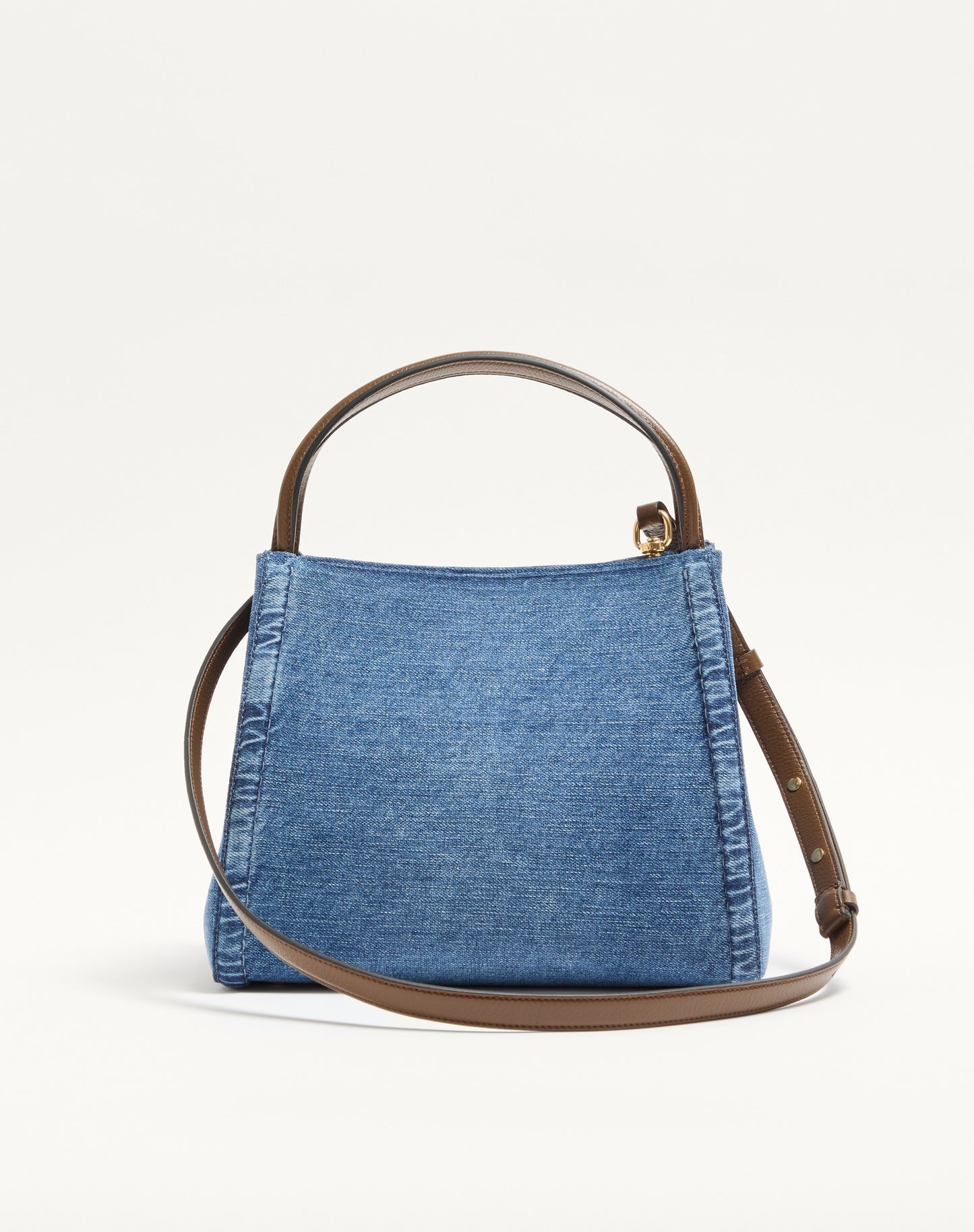Valentino Garavani Alltime Medium Handbag In Denim With Embroidered Strap