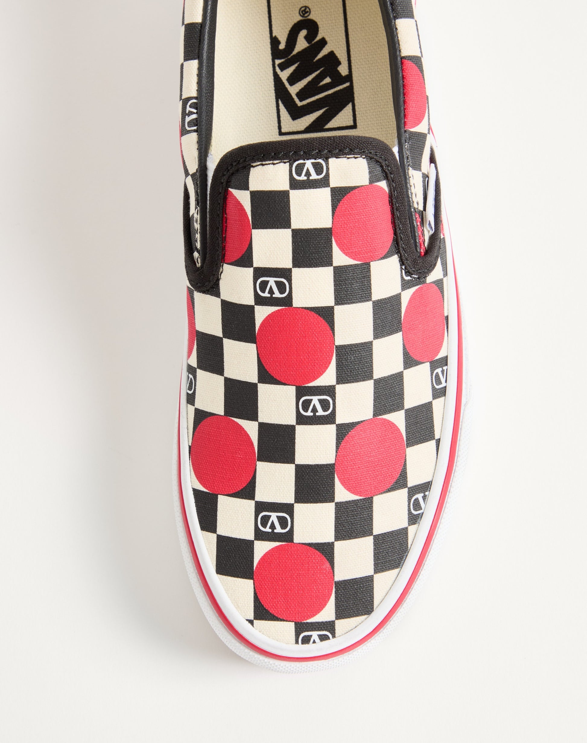 Valentino Garavani And Vans Fabric Slip-on Trainer With Vlogo Checkerboard Print And Polka Dot Detail
