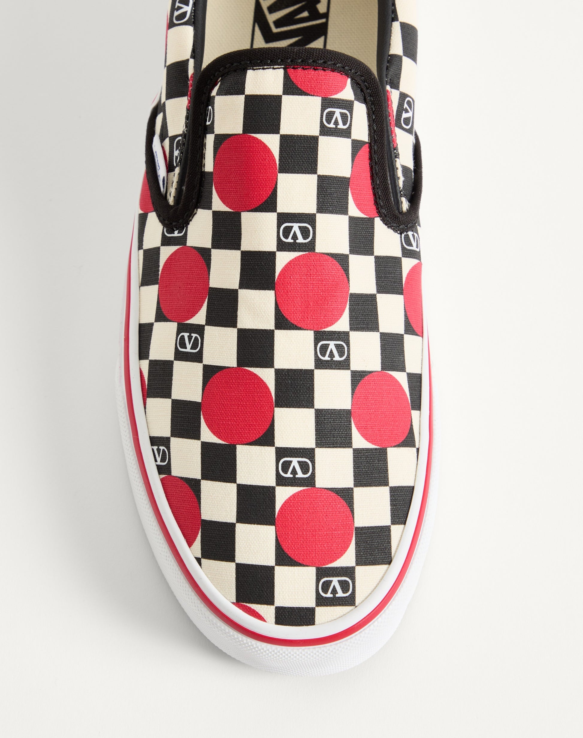 Valentino Garavani And Vans Fabric Slip-on Trainer With Vlogo Checkerboard Print And Polka Dot Detail