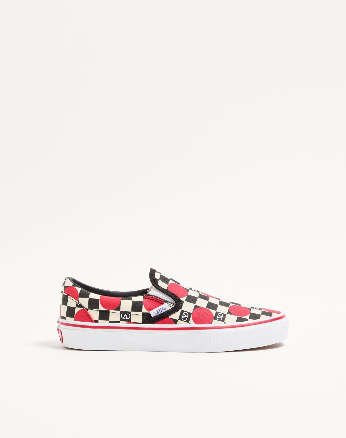 Valentino Garavani And Vans Fabric Slip-on Trainer With Vlogo Checkerboard Print And Polka Dot Detail