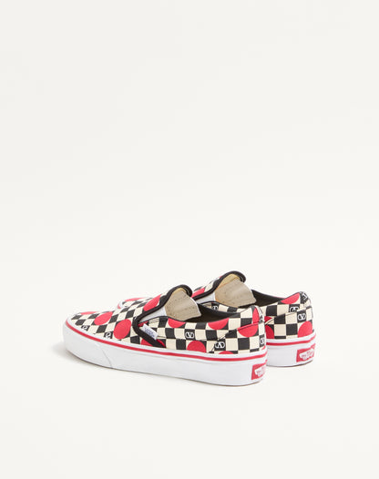 Valentino Garavani And Vans Fabric Slip-on Trainer With Vlogo Checkerboard Print And Polka Dot Detail