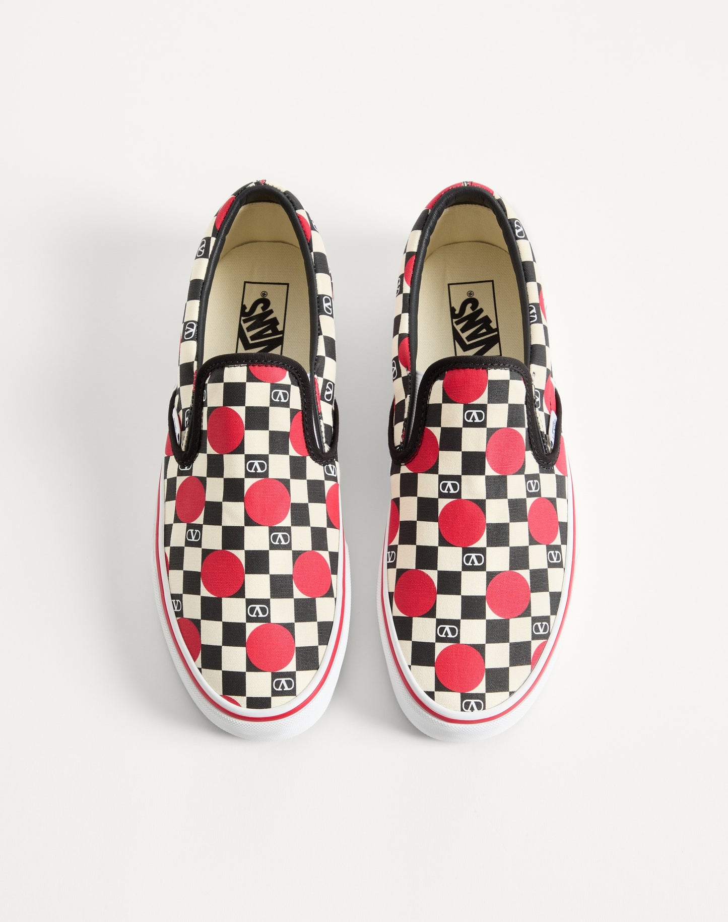 Valentino Garavani And Vans Fabric Slip-on Trainer With Vlogo Checkerboard Print And Polka Dot Detail