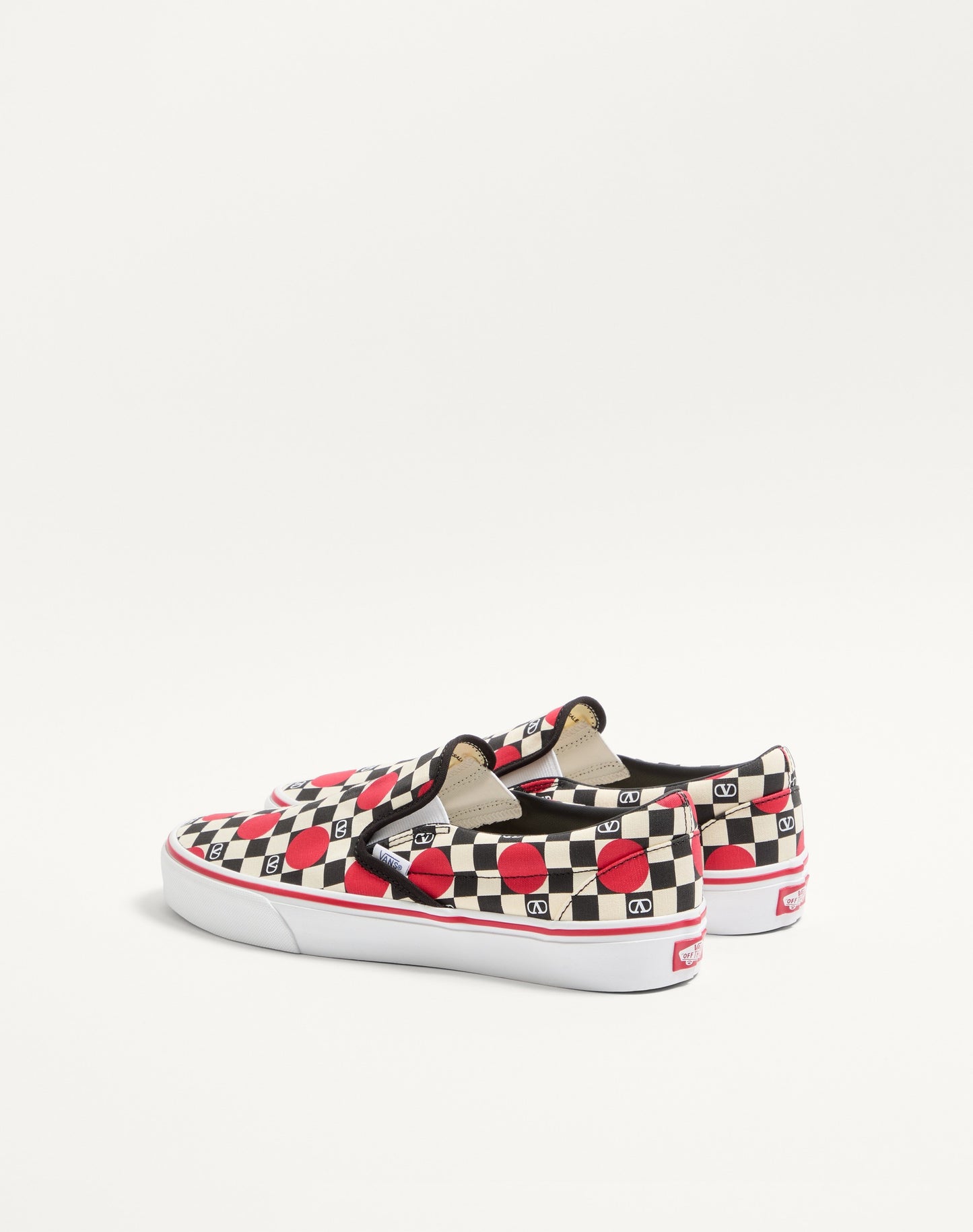 Valentino Garavani And Vans Fabric Slip-on Trainer With Vlogo Checkerboard Print And Polka Dot Detail