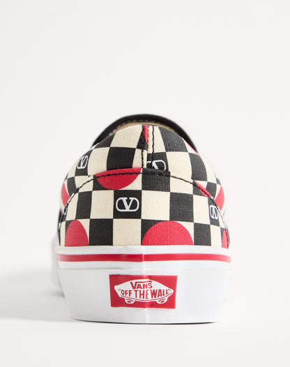 Valentino Garavani And Vans Fabric Slip-on Trainer With Vlogo Checkerboard Print And Polka Dot Detail