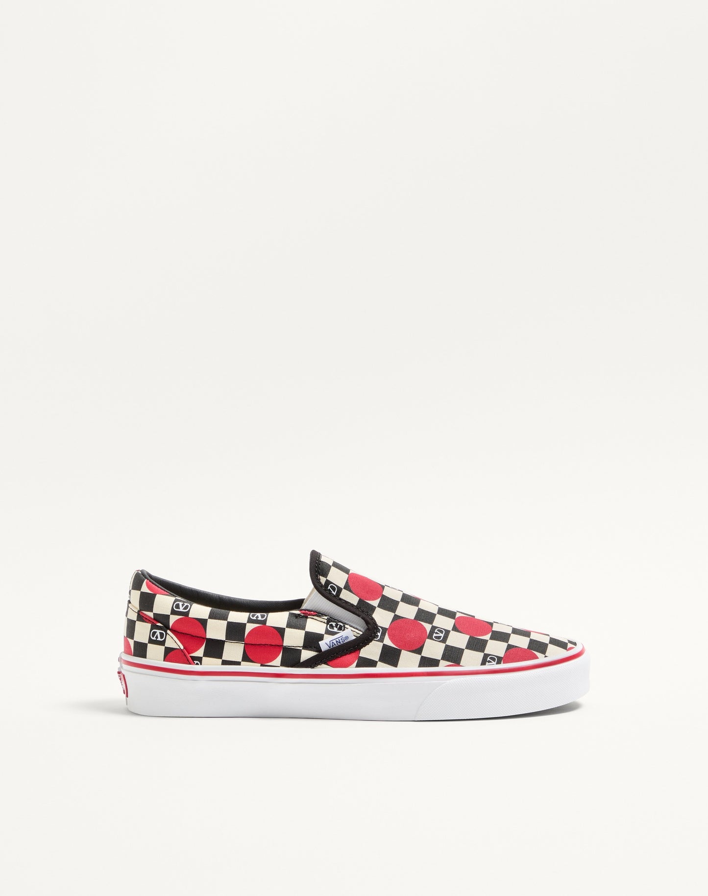Valentino Garavani And Vans Fabric Slip-on Trainer With Vlogo Checkerboard Print And Polka Dot Detail