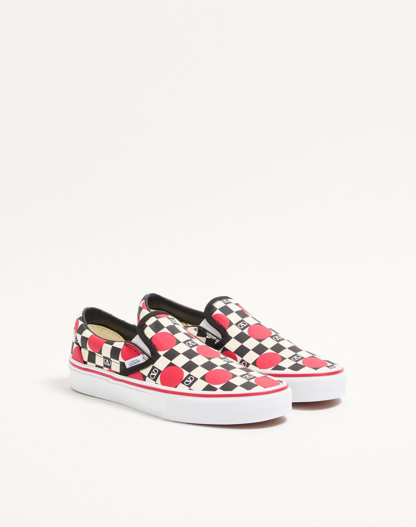 Valentino Garavani And Vans Fabric Slip-on Trainer With Vlogo Checkerboard Print And Polka Dot Detail