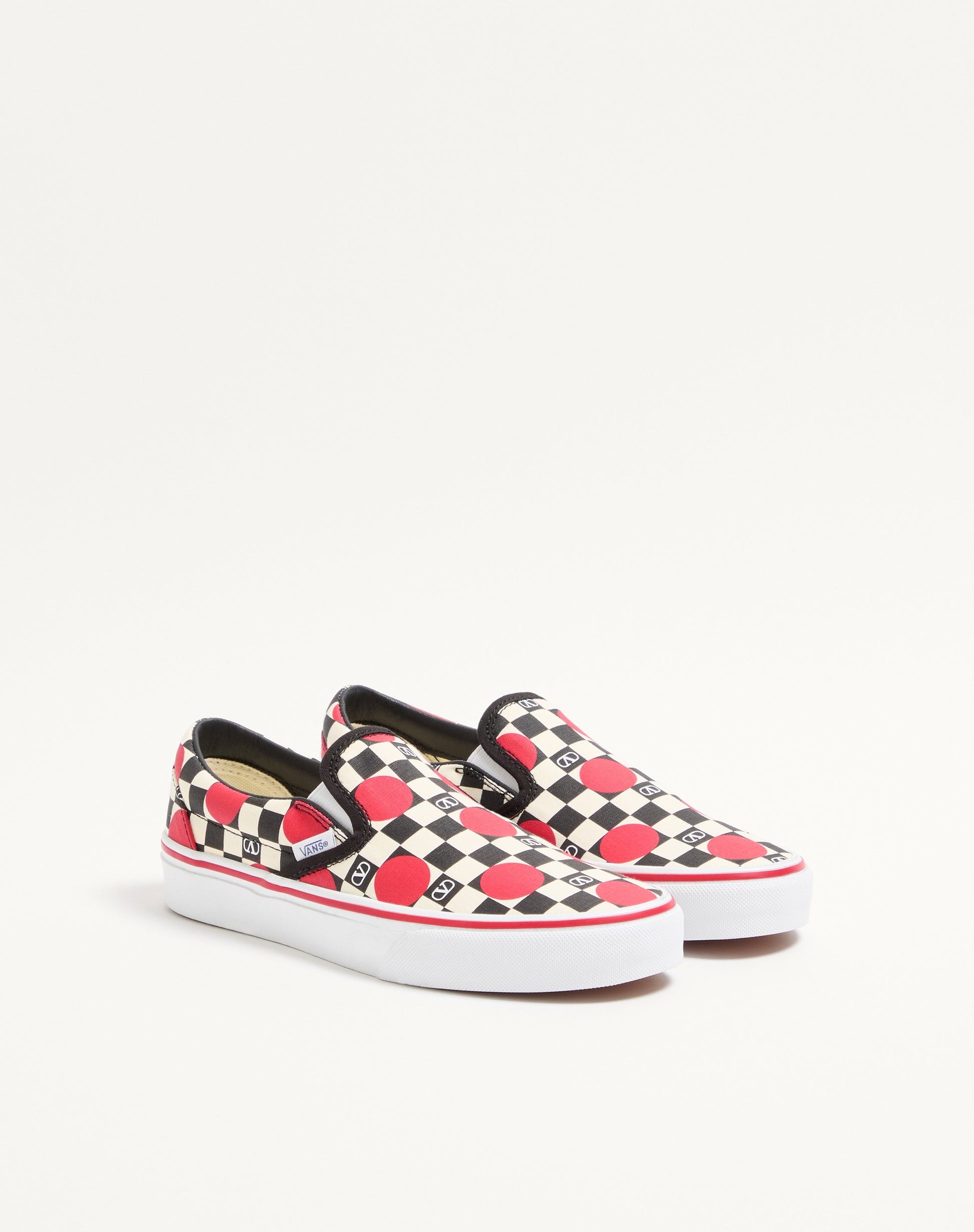 Valentino Garavani And Vans Fabric Slip-on Trainer With Vlogo Checkerboard Print And Polka Dot Detail