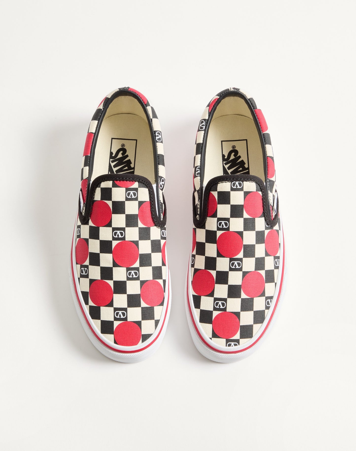 Valentino Garavani And Vans Fabric Slip-on Trainer With Vlogo Checkerboard Print And Polka Dot Detail