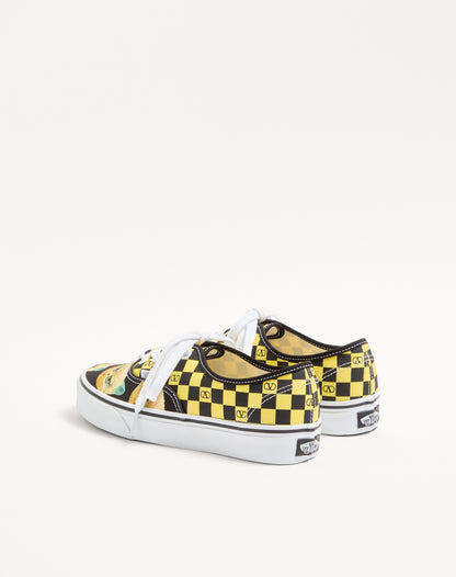 Valentino Garavani And Vans Low-top Fabric Trainer With Vlogo Checkerboard Print And Le Chat De La Maison Print
