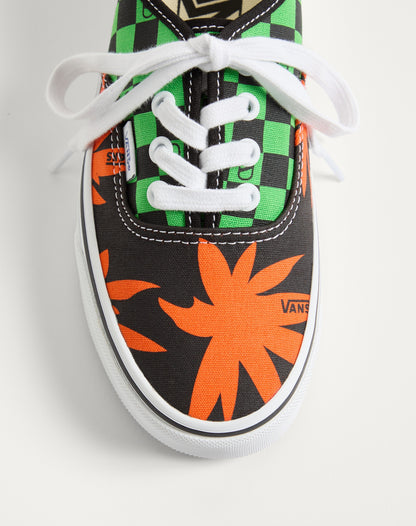 Valentino Garavani And Vans Low-top Fabric Trainer With Vlogo Checkerboard Print And Tropical Leaves Print
