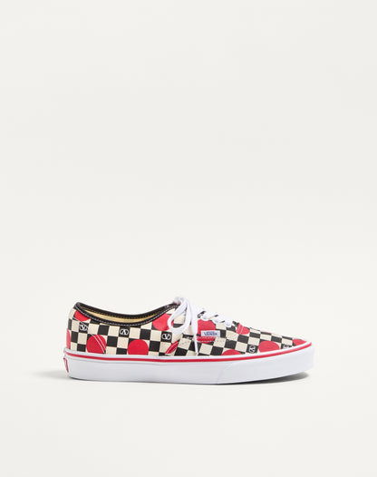 Valentino Garavani And Vans Low-top Trainer In Fabric With Vlogo Checkerboard Print And Polka Dot Detail