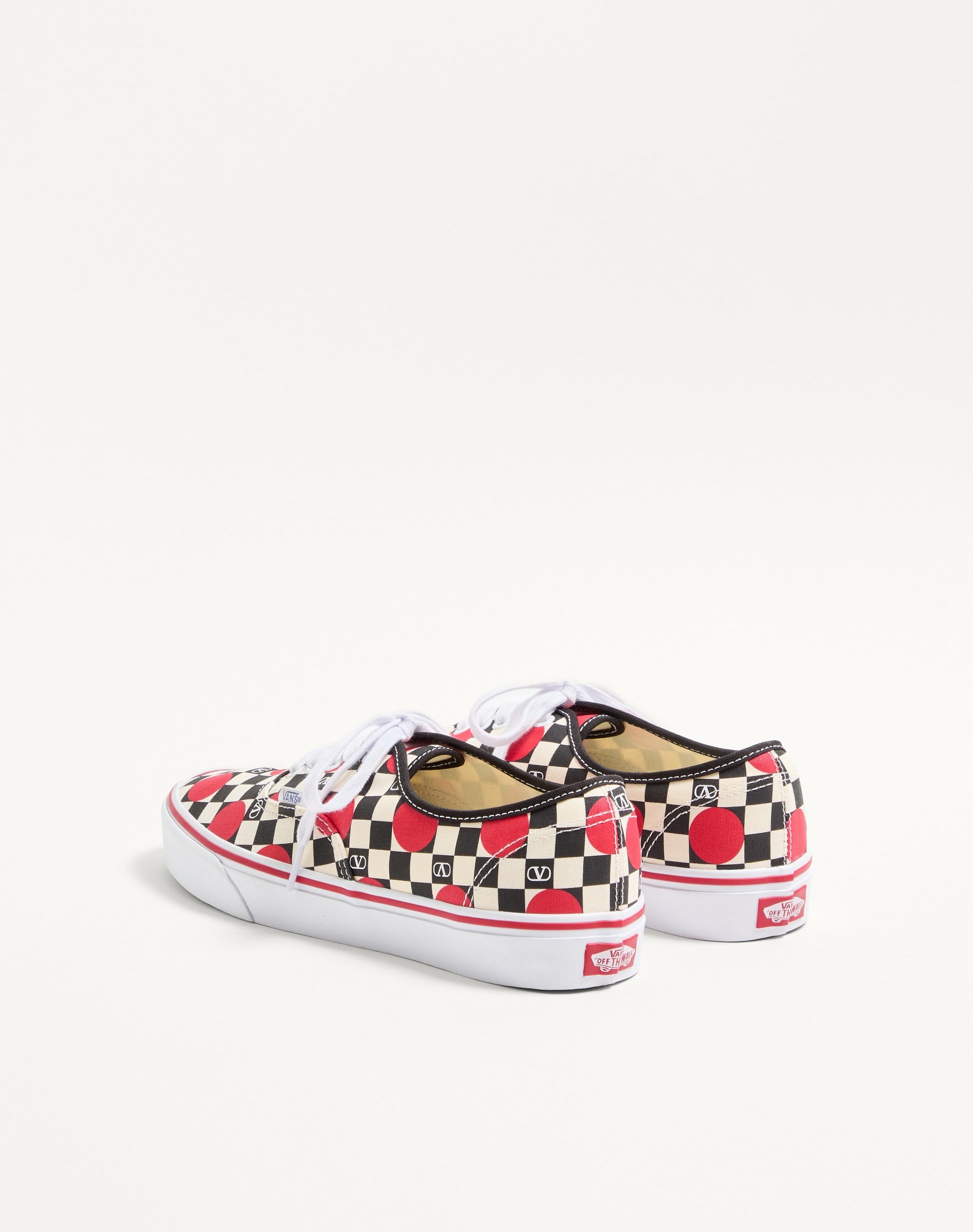 Valentino Garavani And Vans Low-top Trainer In Fabric With Vlogo Checkerboard Print And Polka Dot Detail