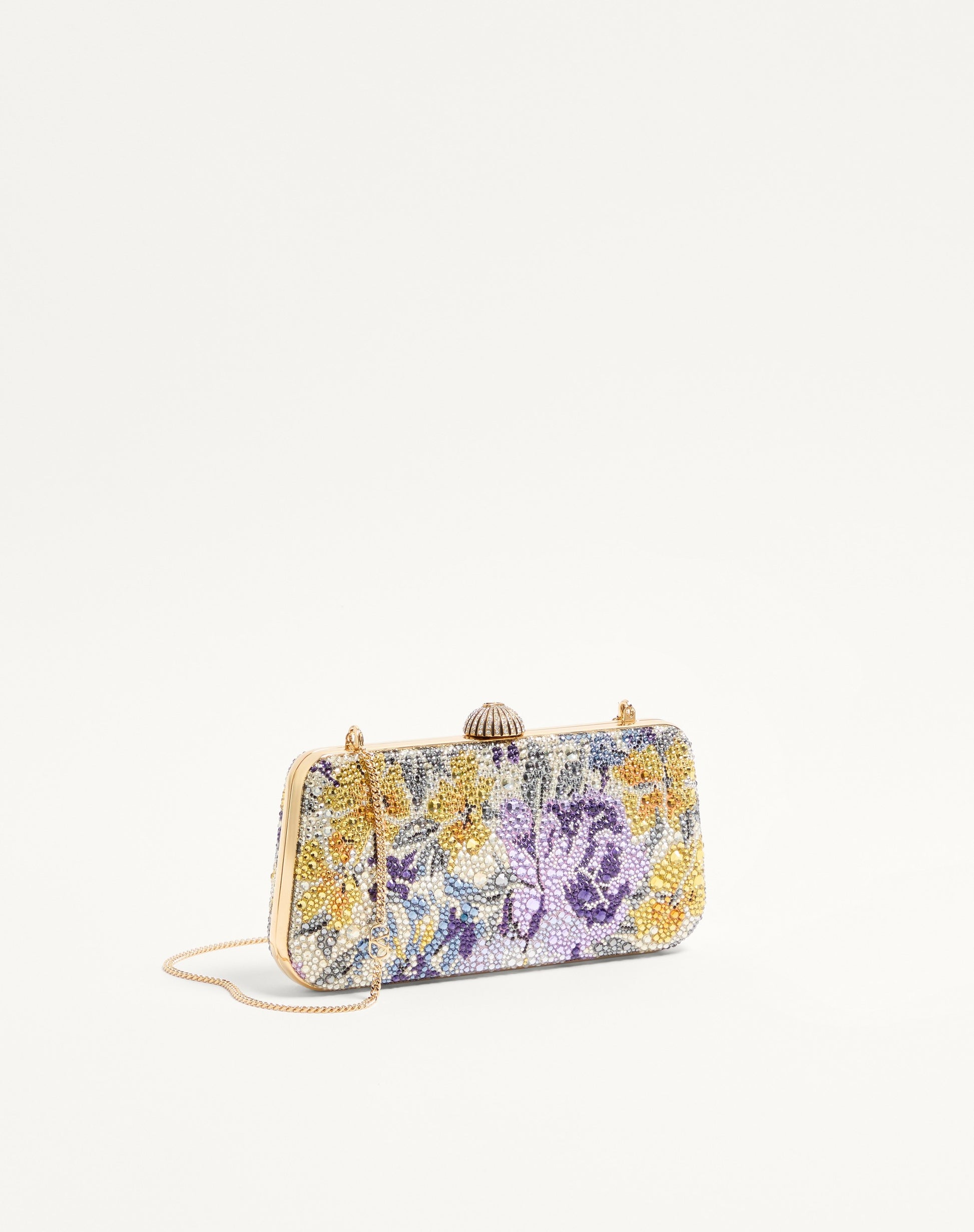 Valentino Garavani Carry Secrets Minaudiere With Flowerism Rhinestone Motif