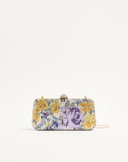 Valentino Garavani Carry Secrets Minaudiere With Flowerism Rhinestone Motif