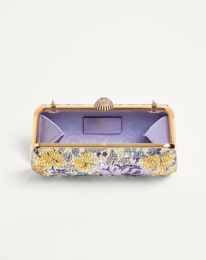 Valentino Garavani Carry Secrets Minaudiere With Flowerism Rhinestone Motif