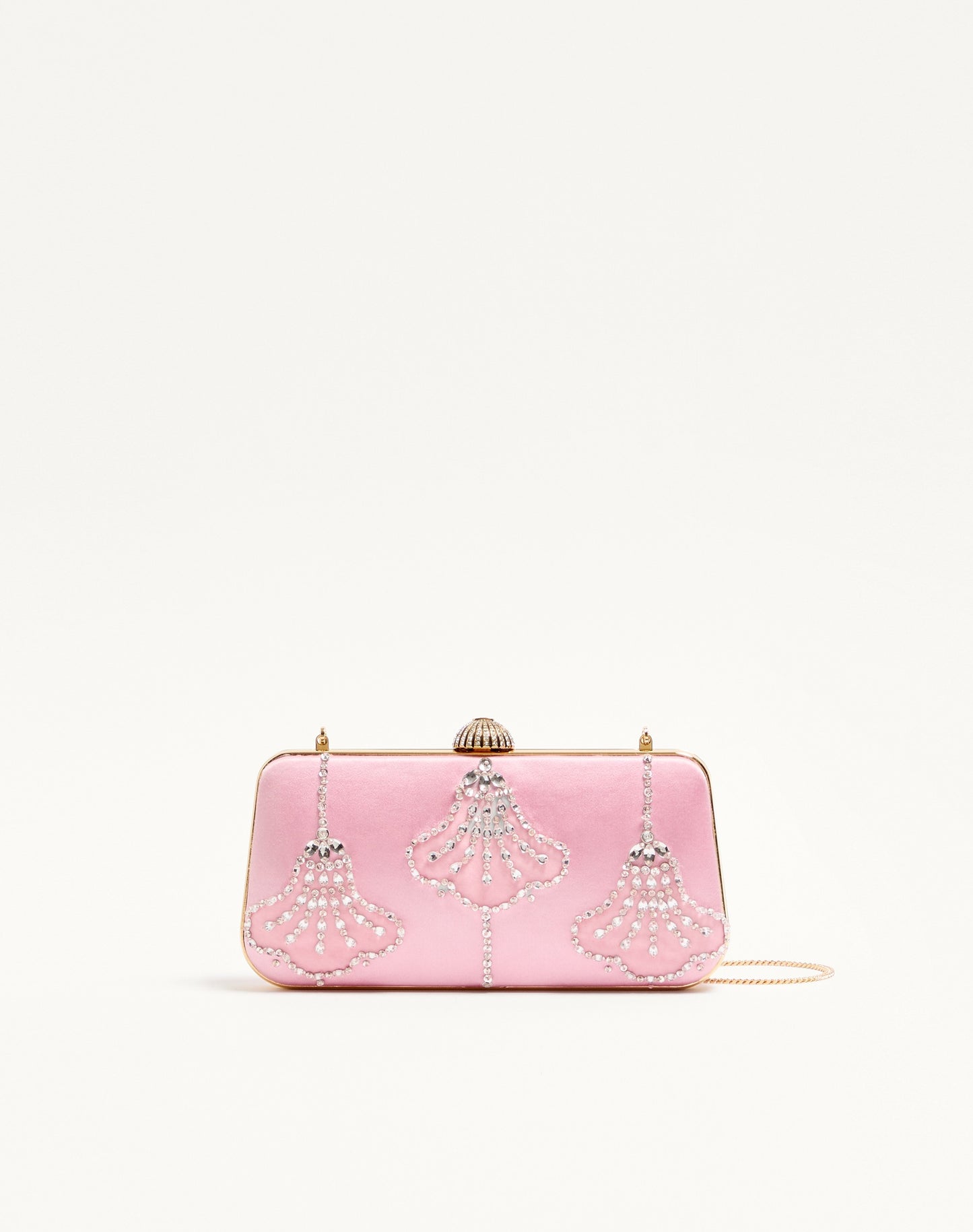 Valentino Garavani Carry Secrets Satin Minaudiere With Floral Pattern Embroidery