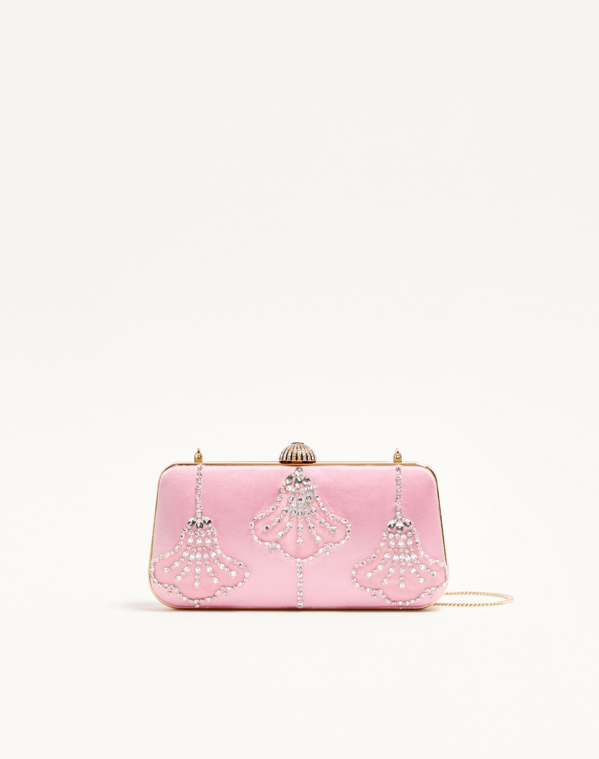 Valentino Garavani Carry Secrets Satin Minaudiere With Floral Pattern Embroidery