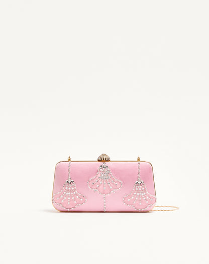 Valentino Garavani Carry Secrets Satin Minaudiere With Floral Pattern Embroidery