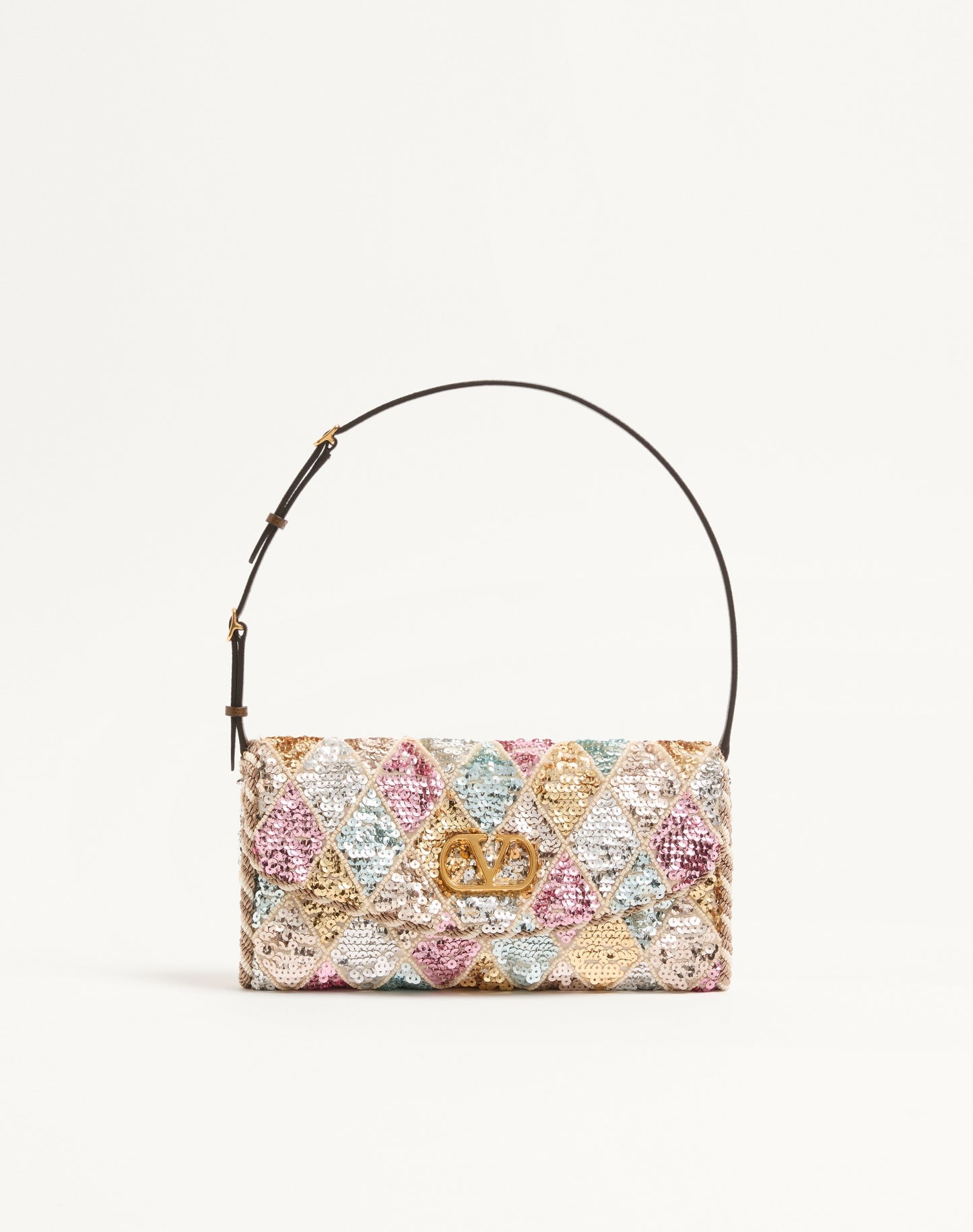 Valentino Garavani Devain Small Shoulder Bag With Rhombelle Embroidery.