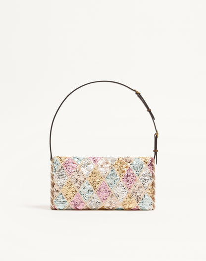Valentino Garavani Devain Small Shoulder Bag With Rhombelle Embroidery.