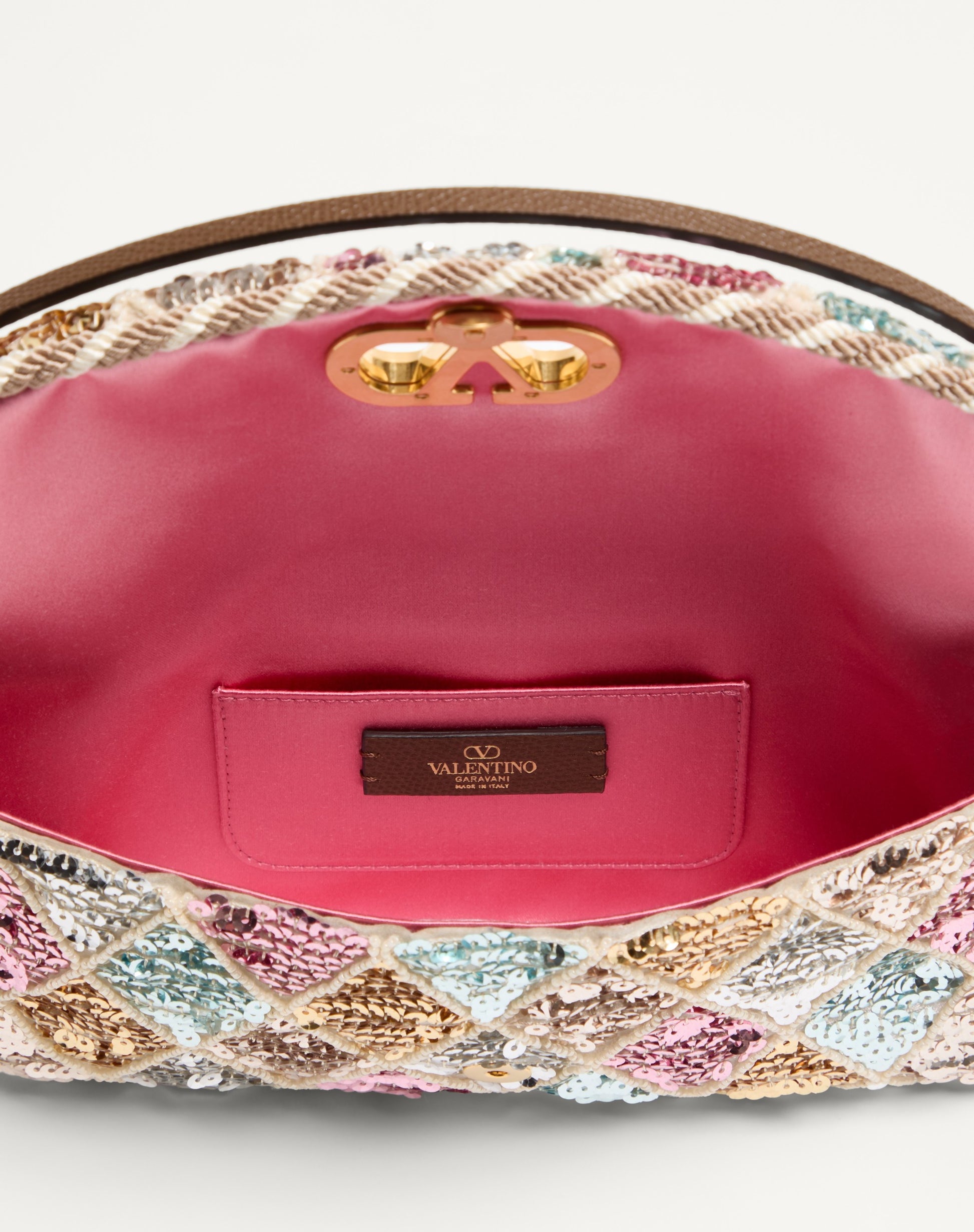 Valentino Garavani Devain Small Shoulder Bag With Rhombelle Embroidery.