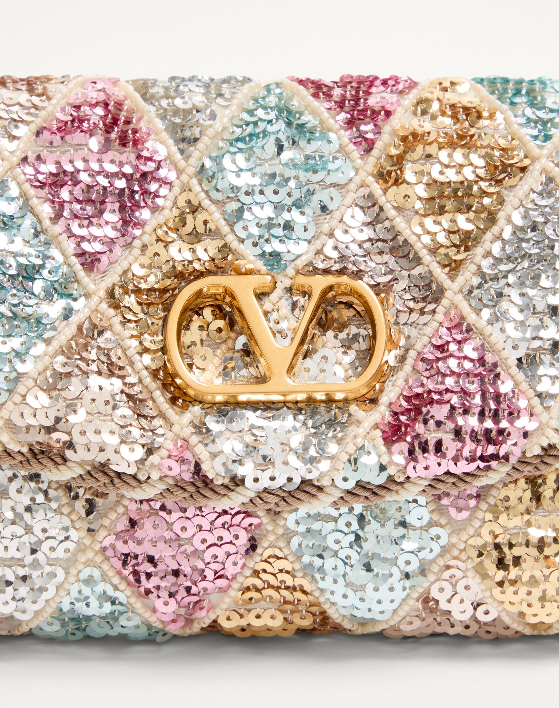 Valentino Garavani Devain Small Shoulder Bag With Rhombelle Embroidery.