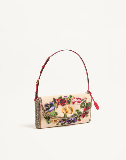 Valentino Garavani Devain Embroidered Small Shoulder Bag