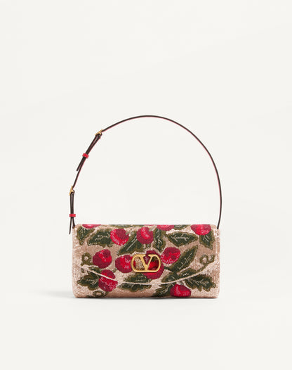 Valentino Garavani Devain Embroidered Small Shoulder Bag