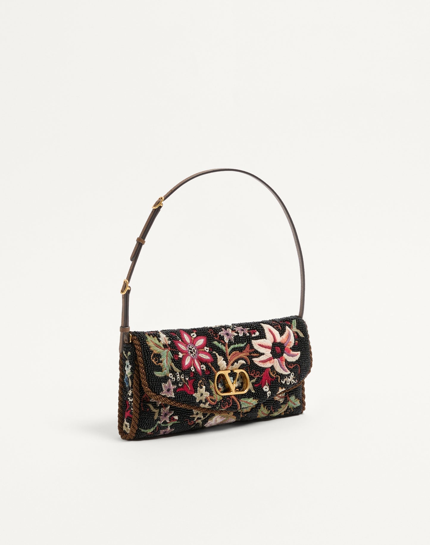 Valentino Garavani Devain Embroidered Small Shoulder Bag