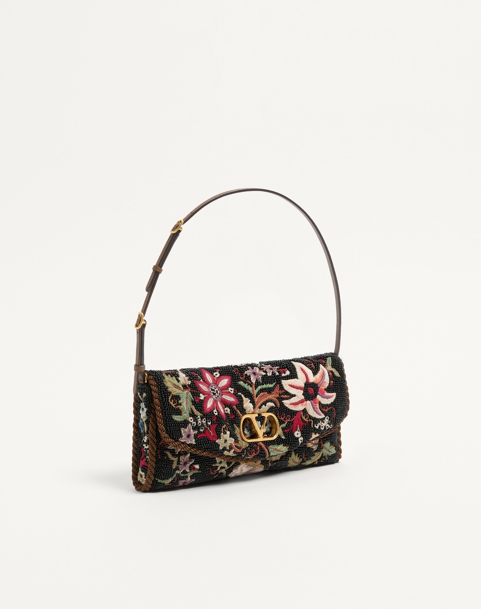 Valentino Garavani Devain Embroidered Small Shoulder Bag