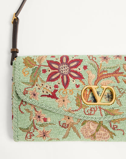 Valentino Garavani Devain Embroidered Small Shoulder Bag