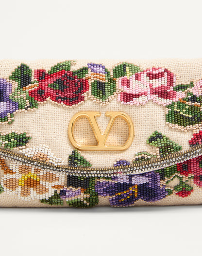 Valentino Garavani Devain Embroidered Small Shoulder Bag