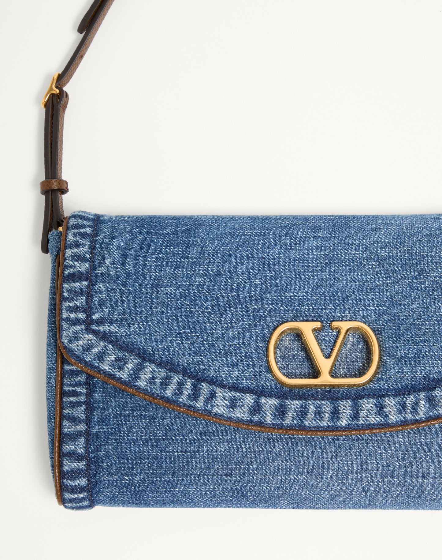 Valentino Garavani Devain Small Denim Shoulder Bag