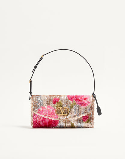 Valentino Garavani Devain Small Embroidered Shoulder Bag