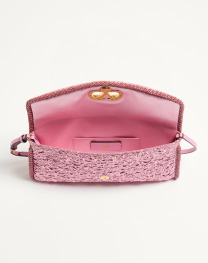 Valentino Garavani Devain Small Shoulder Bag In Cloqué Jacquard Fabric.