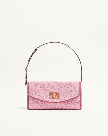 Valentino Garavani Devain Small Shoulder Bag In Cloqué Jacquard Fabric.